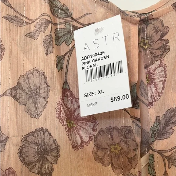 NWT! Astr The Label, Pink Floral High Low Dress, Size XL - Picture 7 of 7